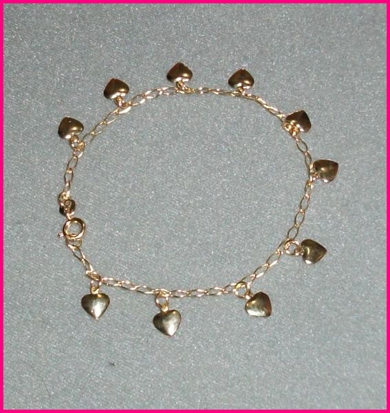 Pulseira Dourada Coração